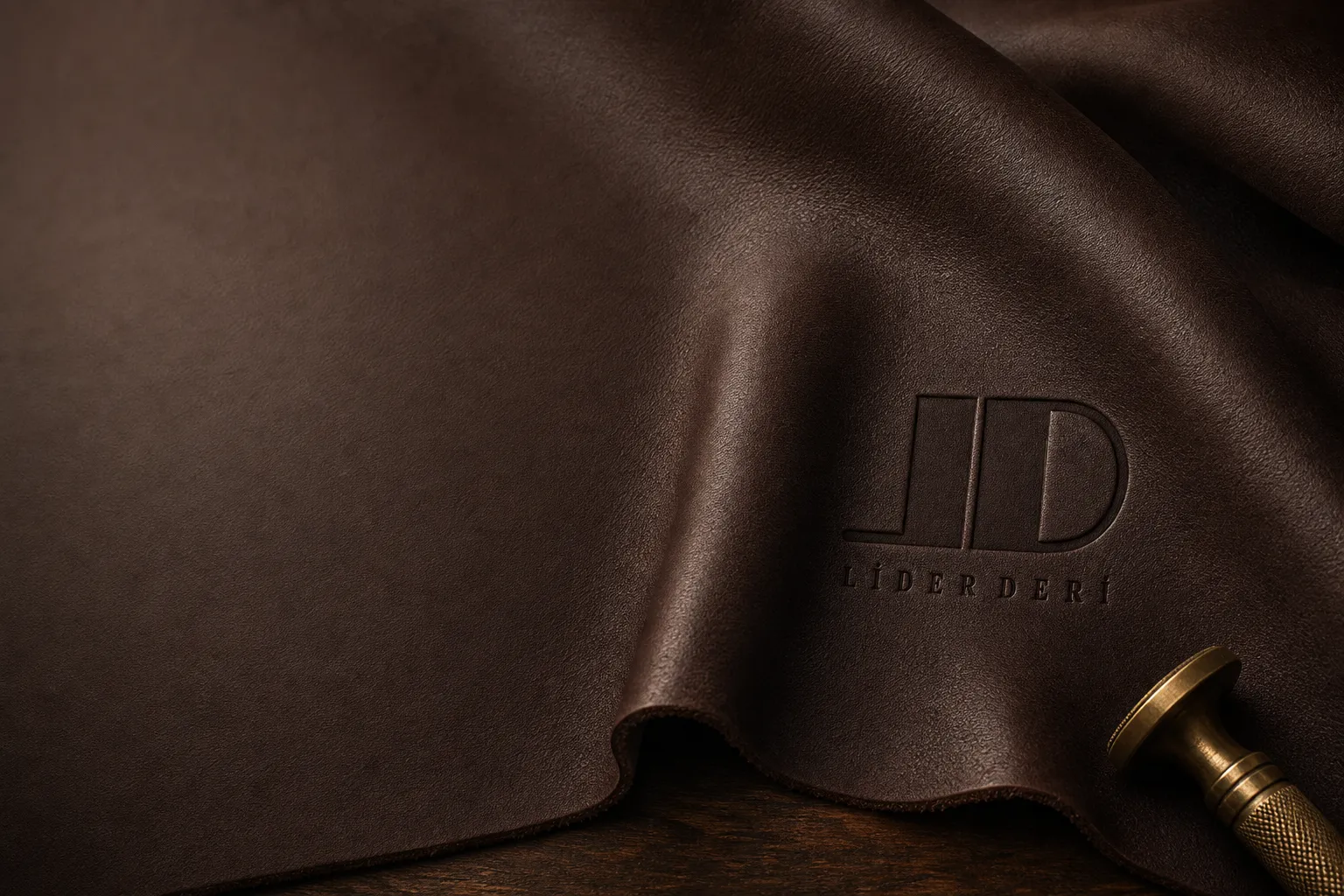 Craftsman hand-stitching a leather panel